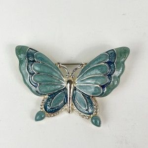 Vintage Butterfly Blue Enamel By DANECRAFT Silver Brooch Pin